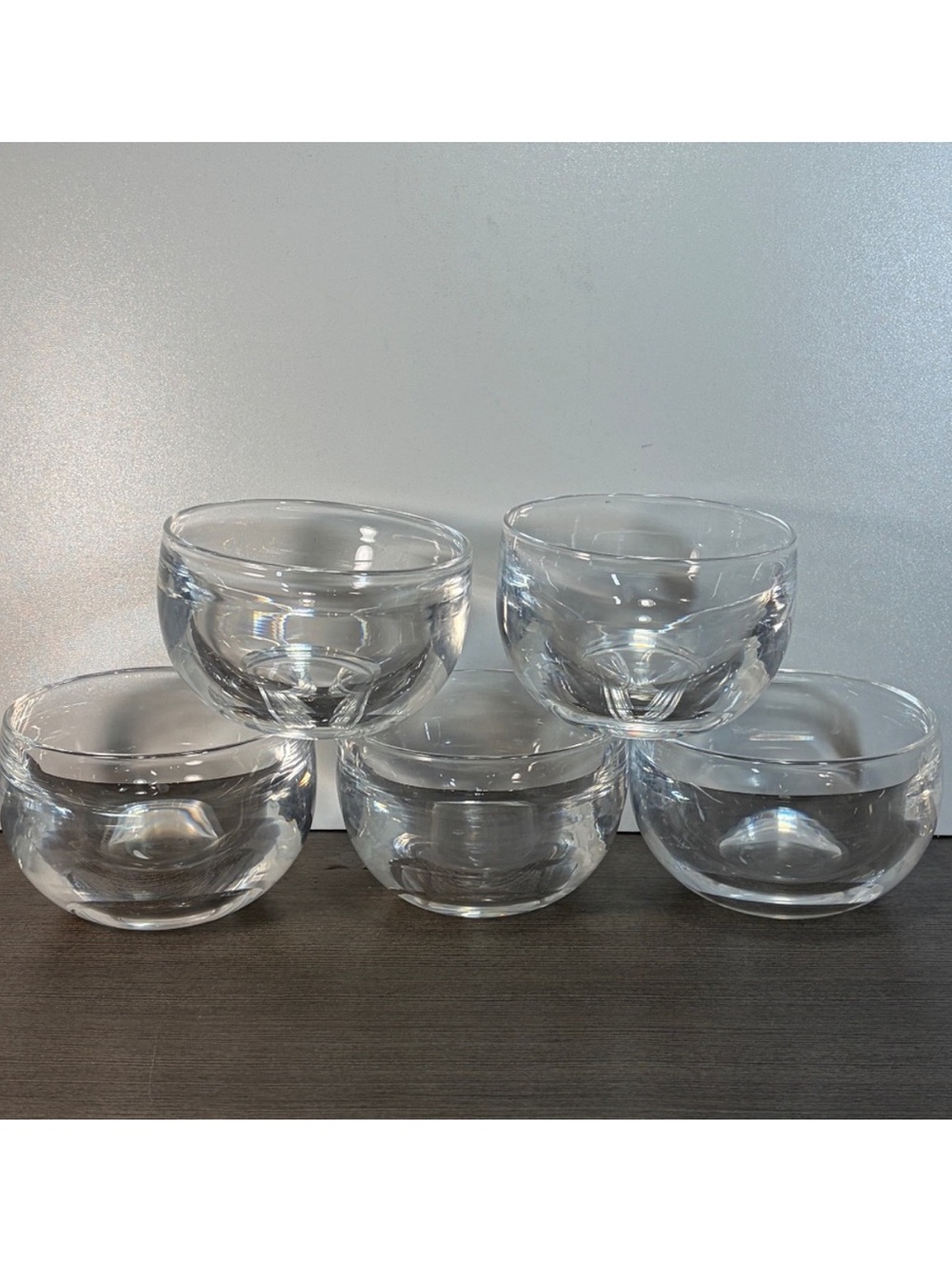 Lot / SET of 5 STEUBEN 7931 or 7877 Crystal Glass Finger Bowl Bowls 4" x 2.5"